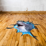 Product presentation view of 3d Floor Dolphin Decal.