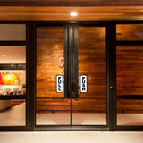 Product presentation view of 4x Push Pull Door Vertical Sticker Sign For To Open And Close.