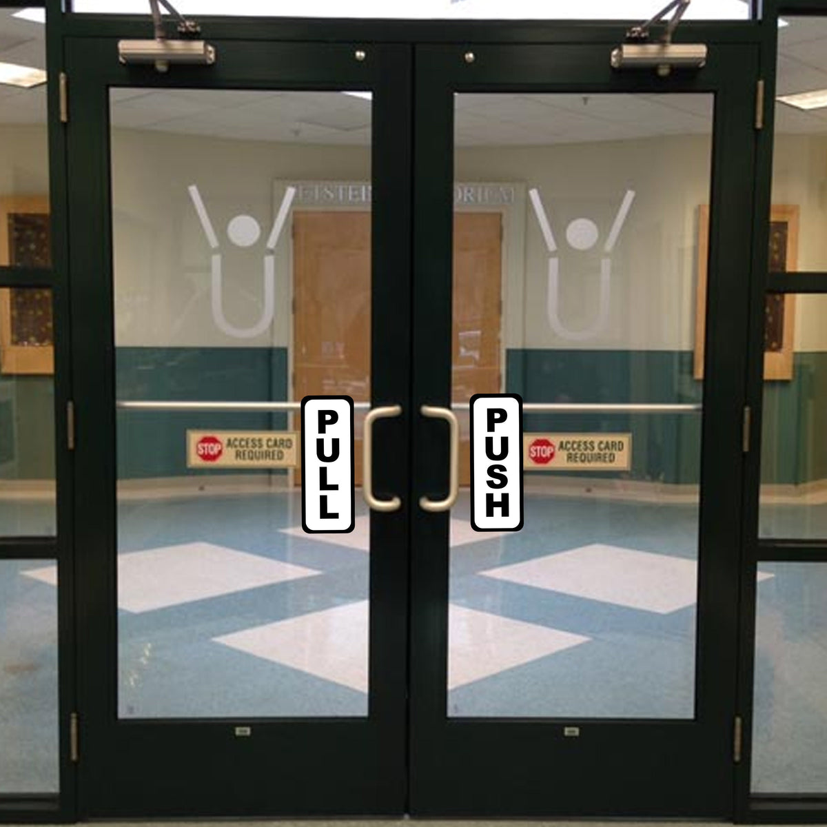 Additional product presentation of 4x Push Pull Door Vertical Sticker Sign For To Open And Close.