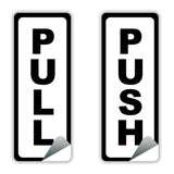 4x Push Pull Door Vertical Sticker Sign For To Open And Close.