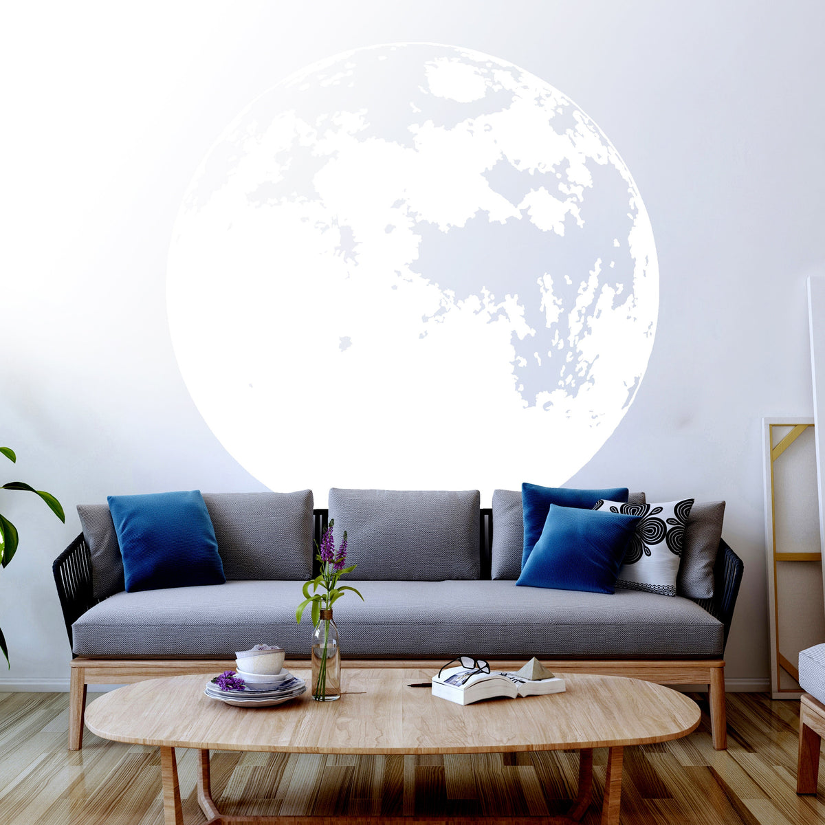Product gallery view of Glow In The Dark Moon Wall Sticker.