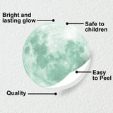 Glow In The Dark Moon Wall Sticker - Glowing Ceiling Decal For Kid Room Bedroom The Light Decor.