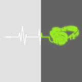 Glow in the Dark Headphones Wall Decal featuring a headphones silhouette
