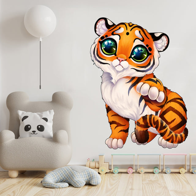 Cute Tiger Wall Sticker - Baby Kid Toddler Little Animal Decoration Decal