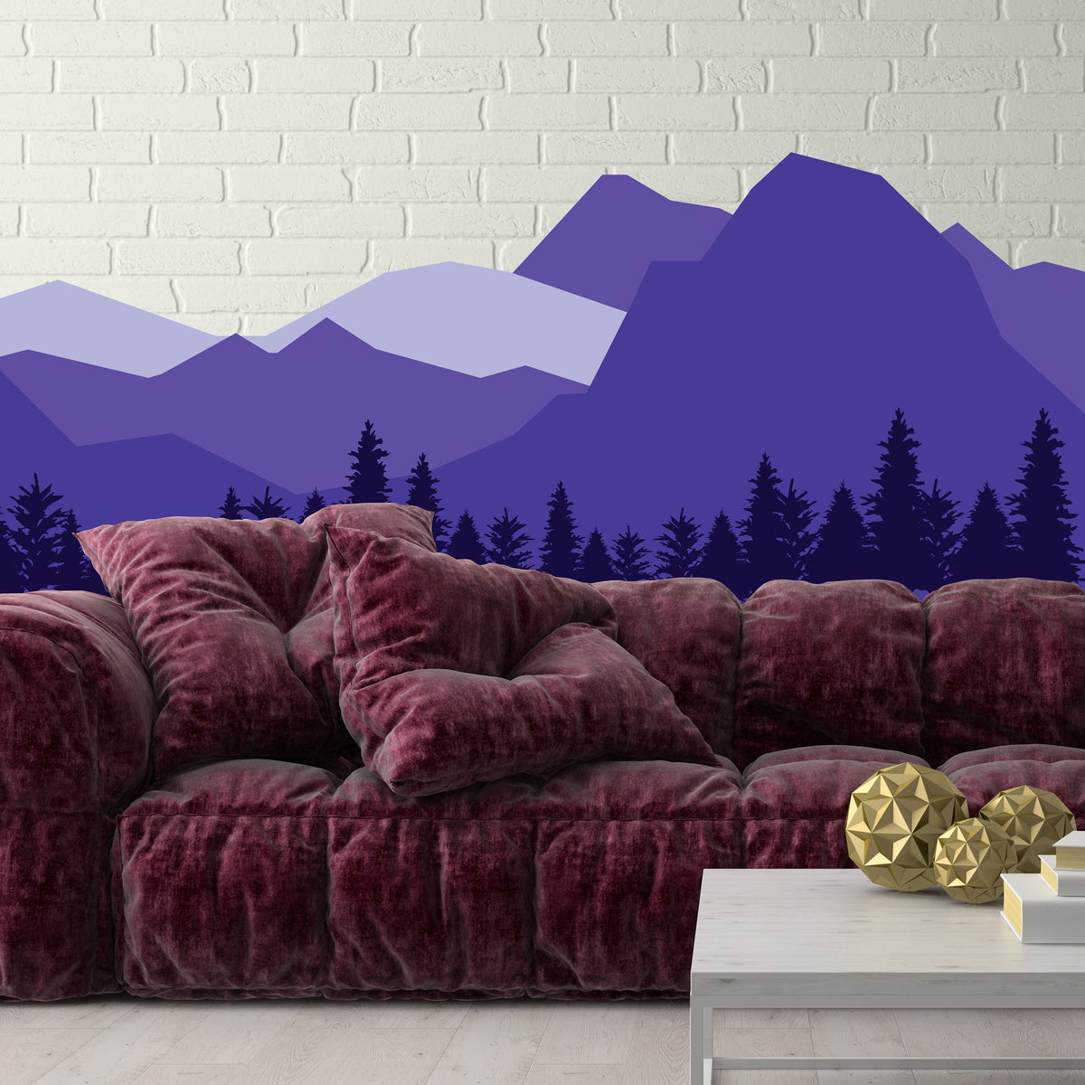 Product detail view of Mountain Wall Decal.