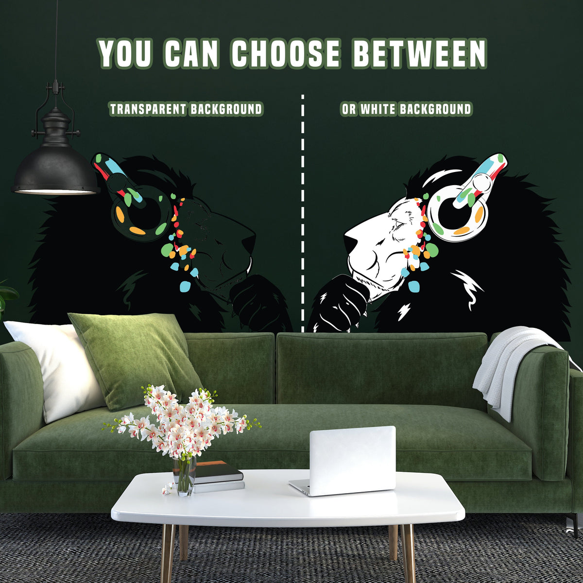 Printed vinyl decal artwork showing the lion head artwork shown in the product gallery