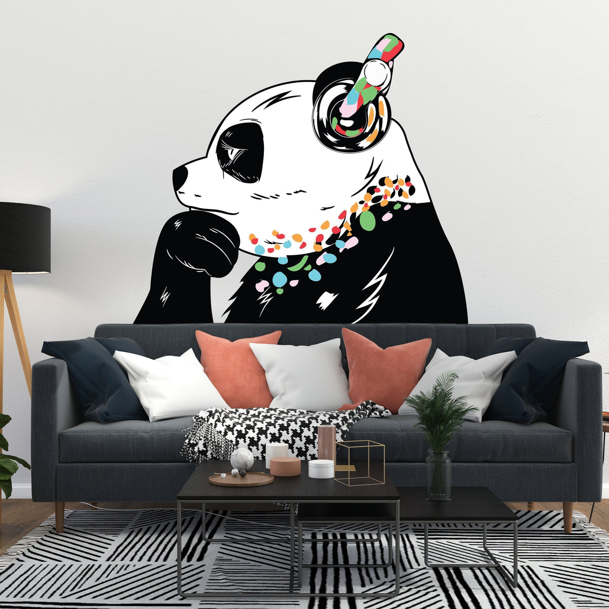 Product presentation view of Panda Wall Art Sticker.