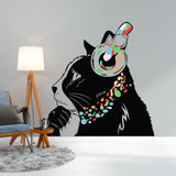 Printed vinyl decal artwork showing the cat wearing headphones in the artwork shown in the product gallery