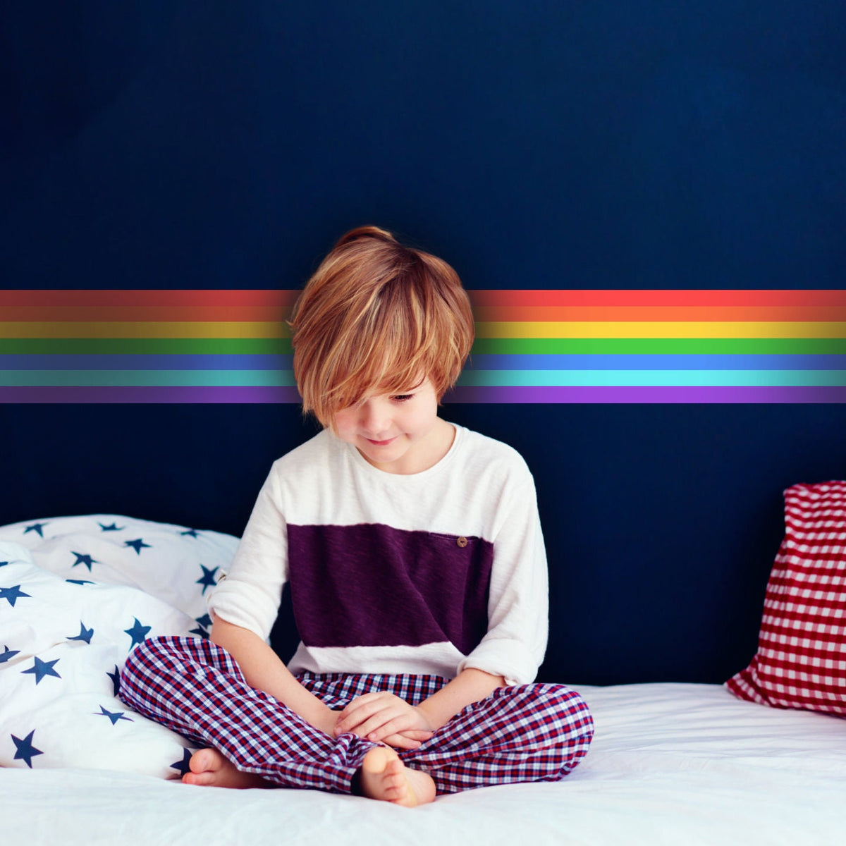 Alternate product presentation of Rainbow Stripe Sticker.