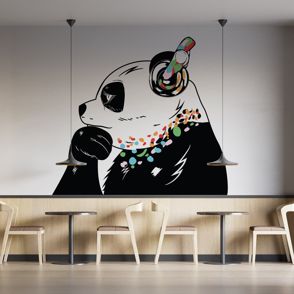 Product detail view of Panda Wall Art Sticker.