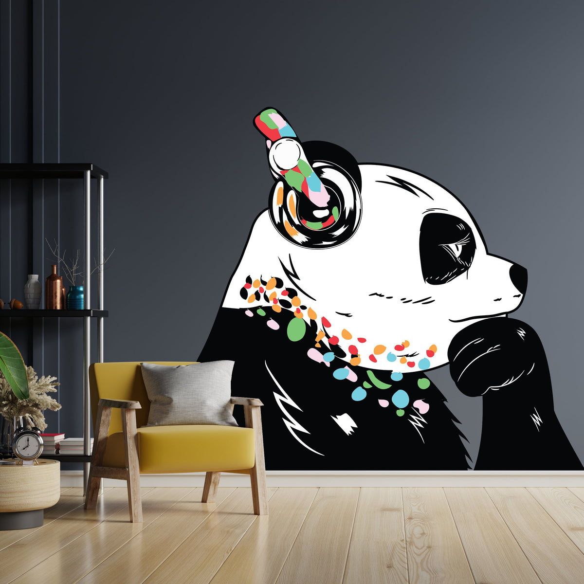 Alternate product presentation of Panda Wall Art Sticker.