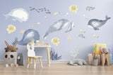 Alternate product presentation of Sea Whales Wall Sticker For Kids Room Decor.