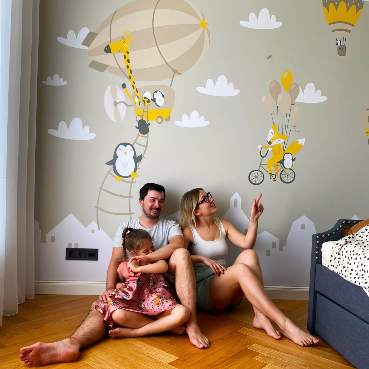 Product gallery view of Penguins And Fox Wall Stickers For Kids.