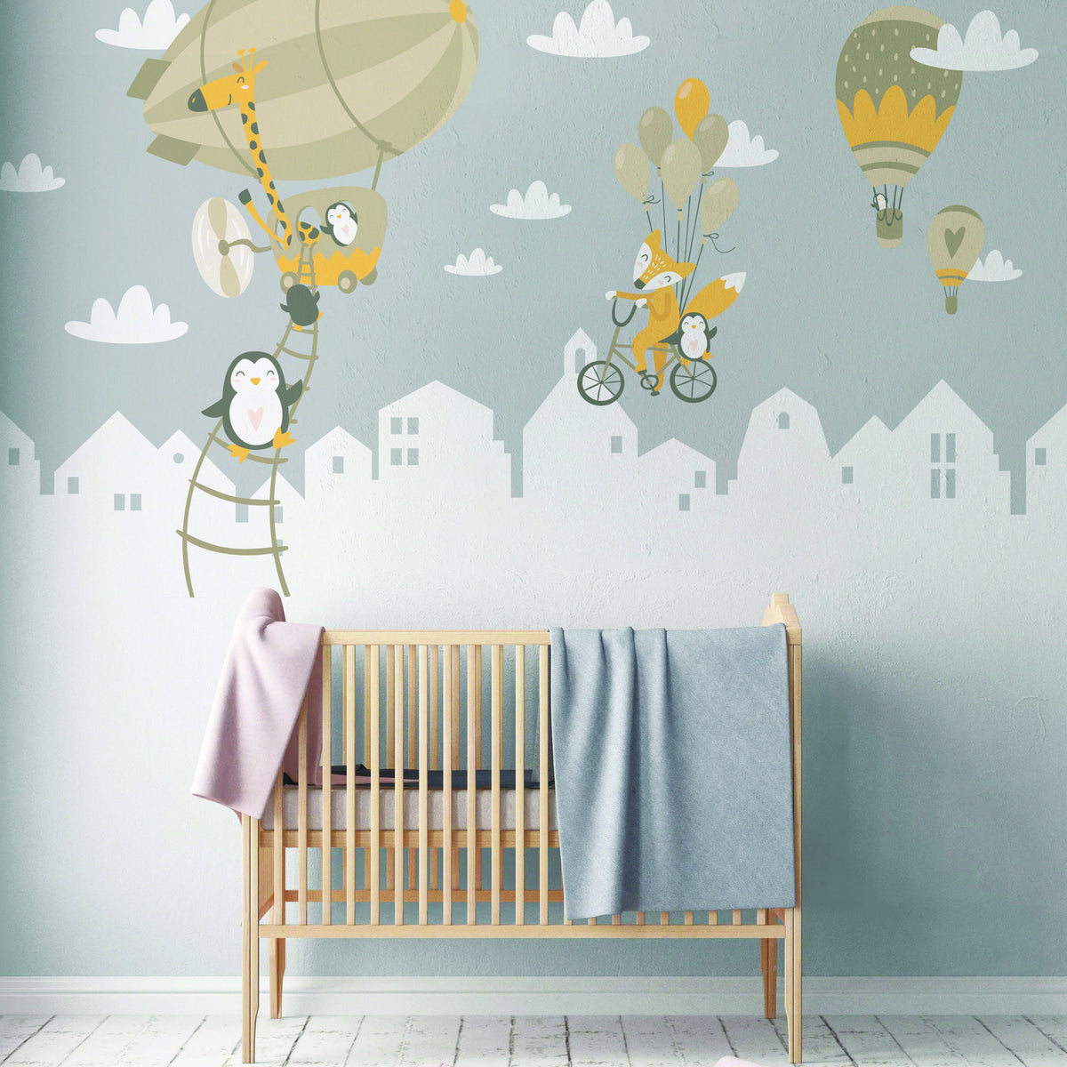 Additional gallery view of Penguins And Fox Wall Stickers For Kids.