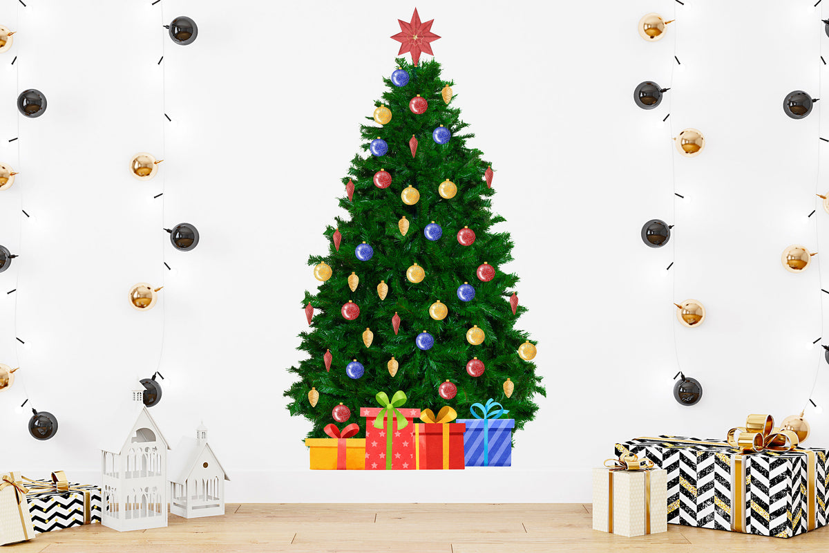Product presentation view of Large Christmas Tree Wall Sticker.