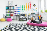 Alternate product presentation of 36x Rainbow Circle Wall Decals.