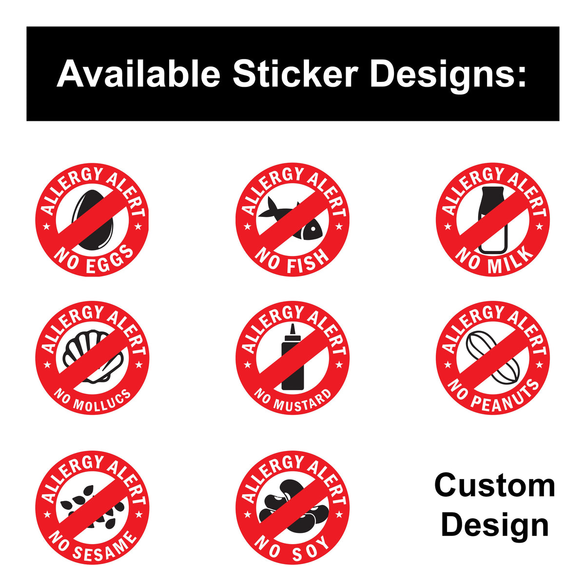 24x No Milk Allergy Alert Sticker - Food Allergies Awareness Safety Decals.