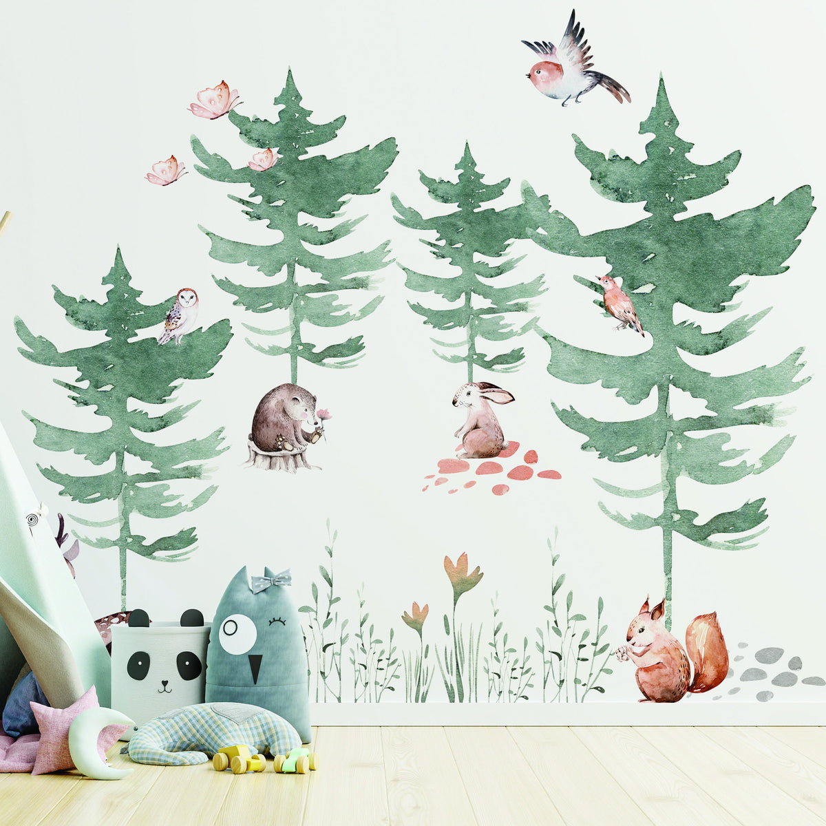 Product detail view of Forest Animals and Trees Wall Decal for Kids Room.