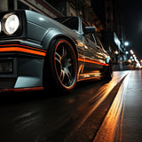 Car body vinyl thin-line geometric stripe sticker.