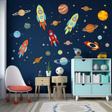 Product detail view of Outer Space Wall Decals.