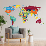 Alternate product presentation of Large World Map Wall Decal.