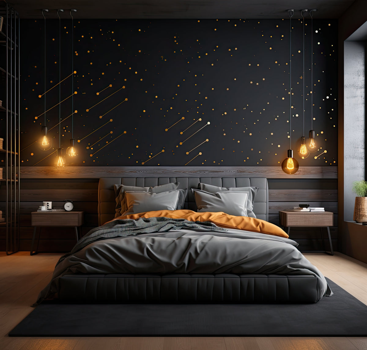 Alternate product view of Gold Thin Lines & Circle Dots Stickers.