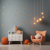 Product presentation view of 200x Gold Stars Wall Vinyl Stickers.