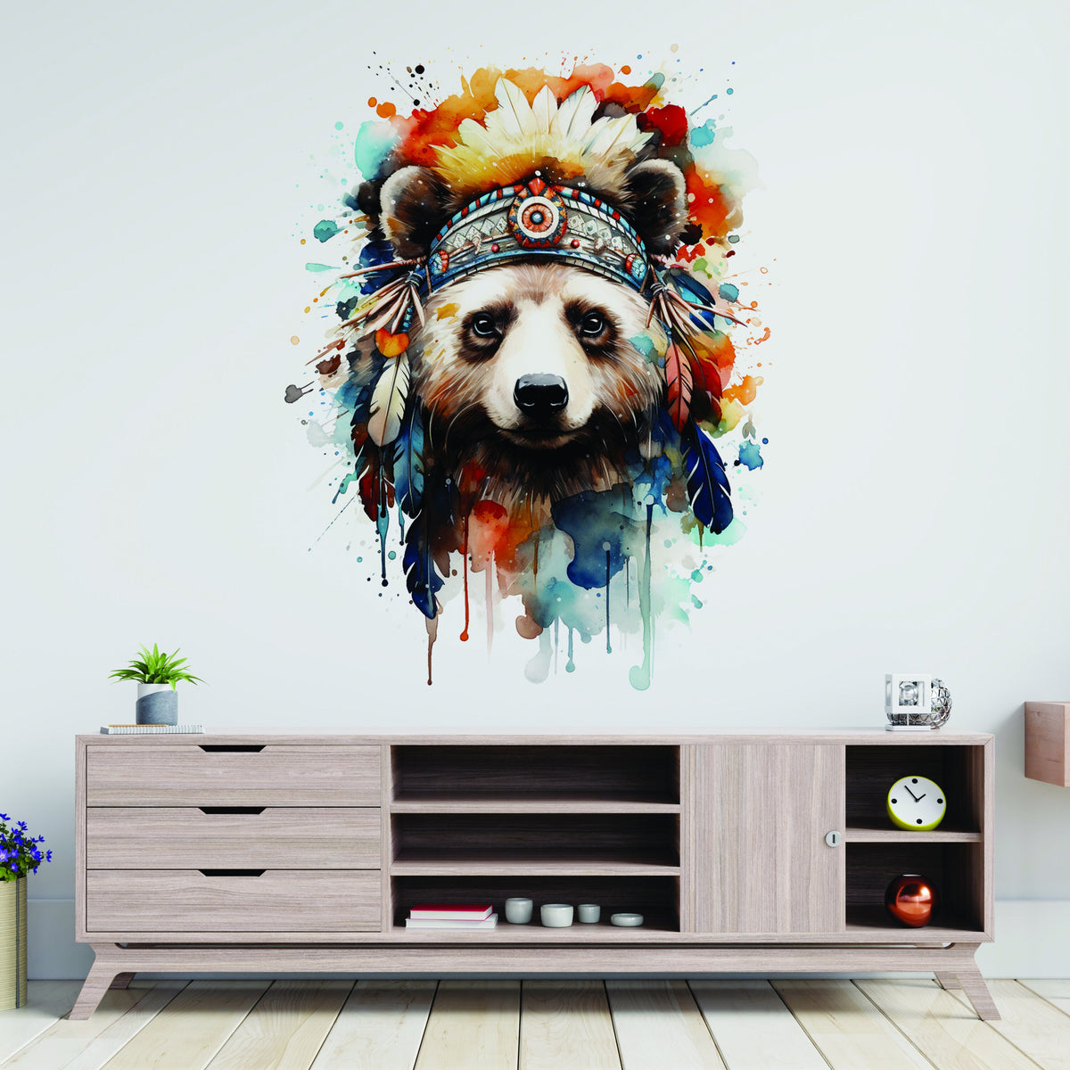 Safari-themed nursery with cute panda sticker
