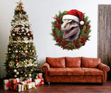 Festive Wall Art Mural of Dinosaur Christmas