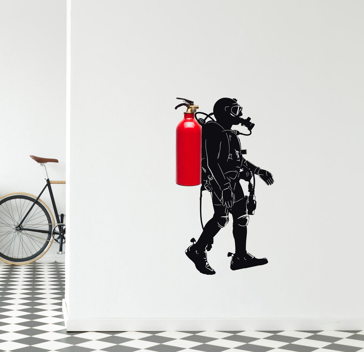 Fire Extinguisher Deep Dive Silhouette