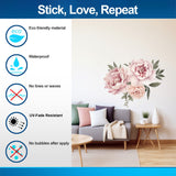 Printed vinyl decal artwork showing watercolor style peony wall decal