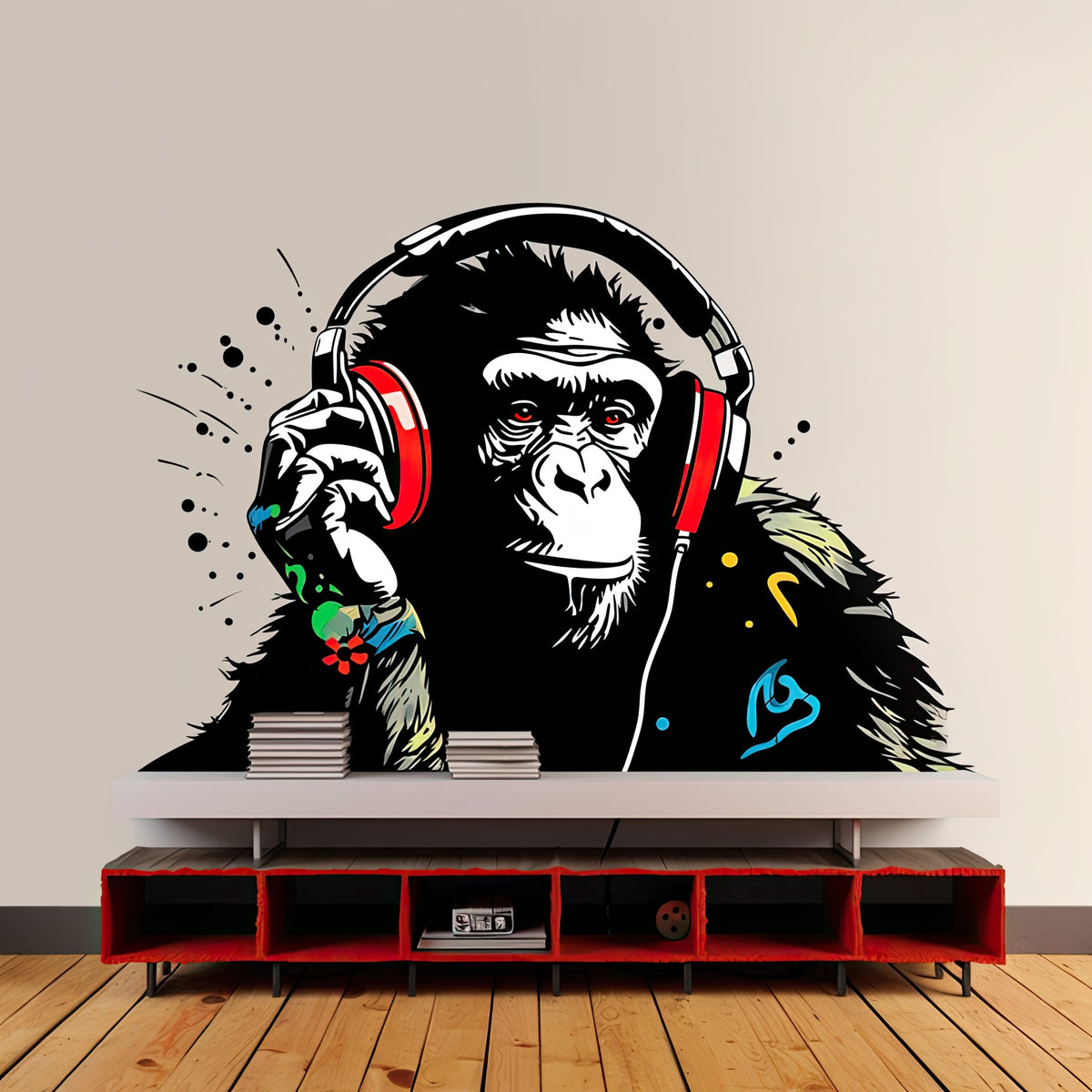 Headphone Chimp Wall Art