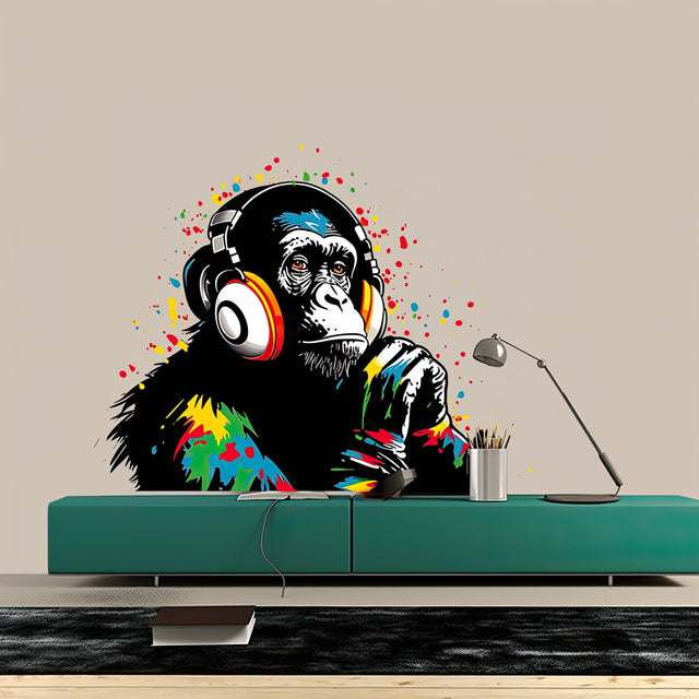 DJ Monkey Vinyl Wall Decal