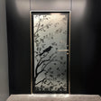 Product view of Elegant Frosted Black Tree Silhouette Decal for Glass Doors.