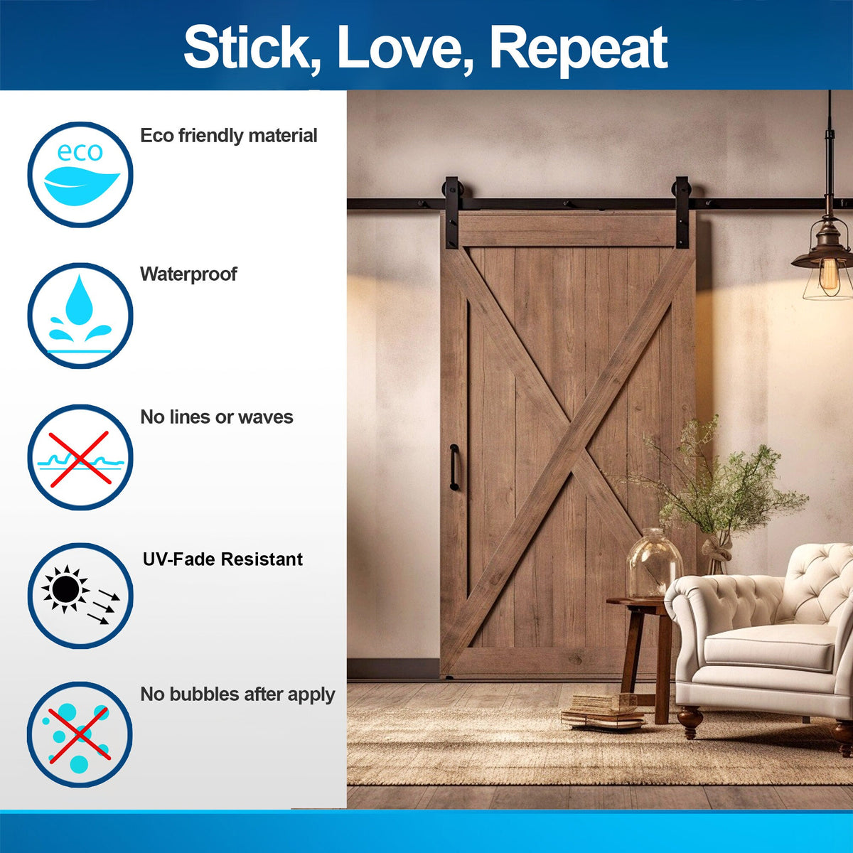 Alternate product view of Barn Door Wallpaper Sticker.