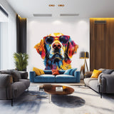 Golden Retriever with Sunglasses Wall Decal featuring Sunglasses Wall Decal Expressive Watercolor Dog Sticker for Vibrant Room Decor