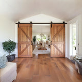 Brown Rustic Barn Door Wallpaper Sticker - DIY Peel and Stick Wood Mural