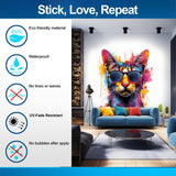 Printed vinyl decal artwork showing Sunglasses Wall Decal Playful Feline Cute Kitten Art Decal