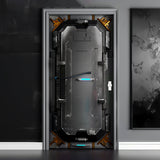 3d Spaceship Door Cover Sticker - Door Mural Wrap Decal.