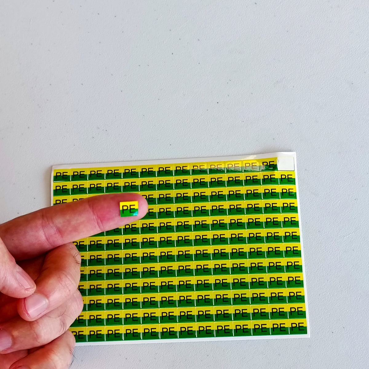 Alternate product view of PE Electrical Component Labels.