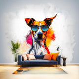 Photorealistic Jack Russell Terrier Wall Sticker featuring Sunglasses Decal