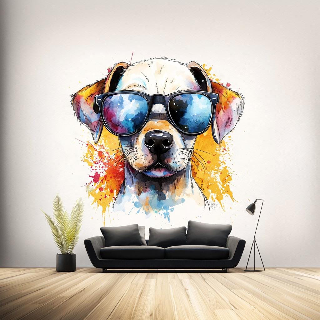 Printed vinyl decal artwork showing Sunglasses | Playful Wall Decal