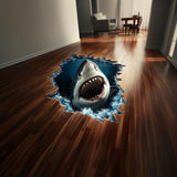 Additional product view of 3D Shark Floor Sticker.