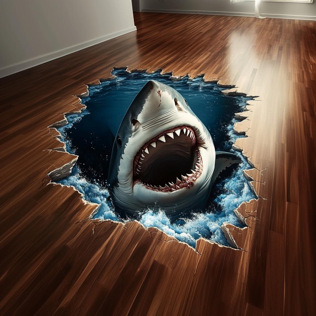 Alternate gallery view of 3D Shark Floor Sticker.