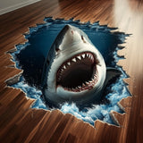 3D shark breakthrough floor decal, ocean illusion Design 1