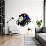 Printed vinyl decal artwork showing the lion wearing headphones and multicolour mane artwork shown in the product gallery
