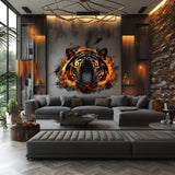 Printed vinyl decal artwork showing the fiery tiger face artwork shown in the product gallery