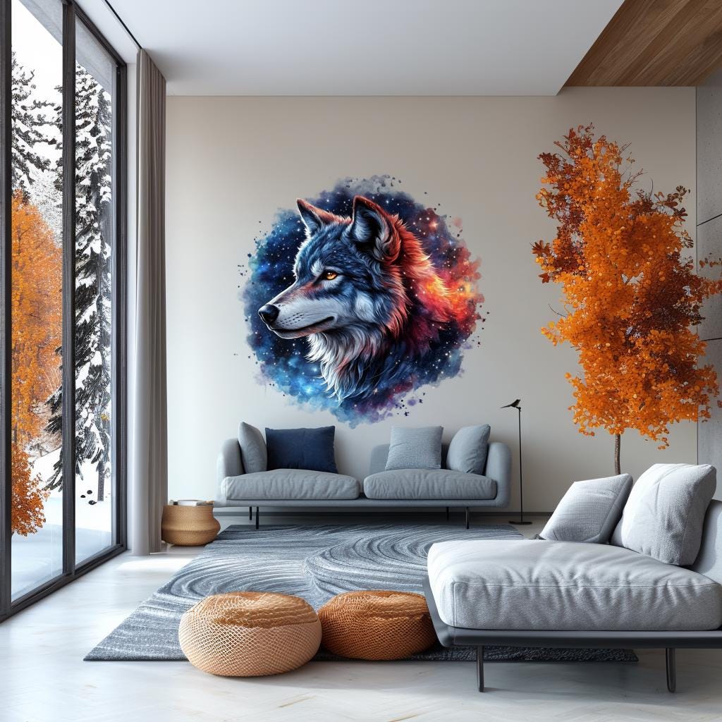 Printed vinyl decal artwork showing moon and star details for bedrooms, studios, meditation rooms or fantasy themed interior decor