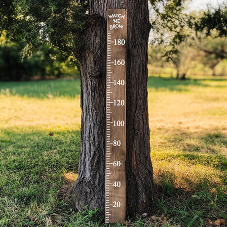 Product view of Vinyl Growth Chart Decal in Centimeters with 27 White Arrow.