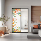 Alternate product view of Custom Frosted Glass Film with Leaf Design.